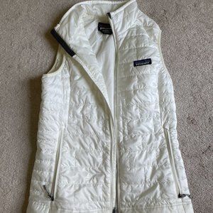 white patagonia vest